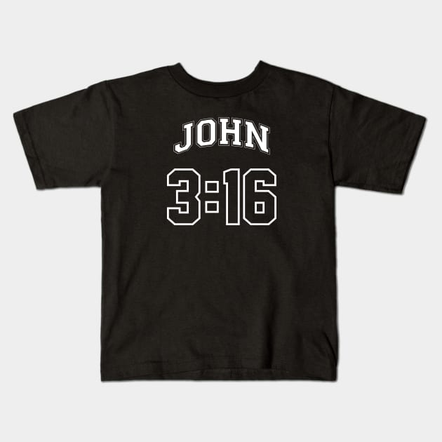 John 3:16 - Christian Catholic Bible Verse Kids T-Shirt by jpmariano